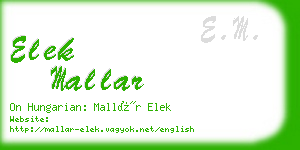 elek mallar business card